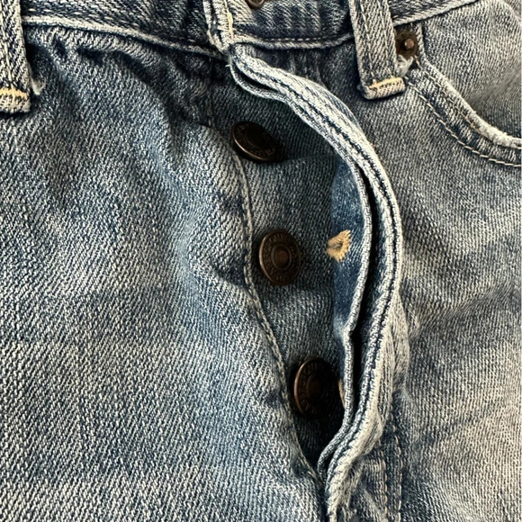 Abercrombie & Fitch Womens size 2/26 High Rise Cutoff Jean Shorts Patches Light - Picture 4 of 10